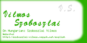 vilmos szoboszlai business card